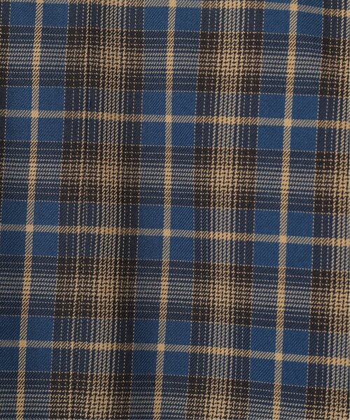 DOUBLE NAME（ダブルネーム）の「先染めチェックゆるテーパードジャケット（テーラードジャケット・レディース・グレイッシュベージュ/カーキ/ブルー・FREE）」の15枚目の写真