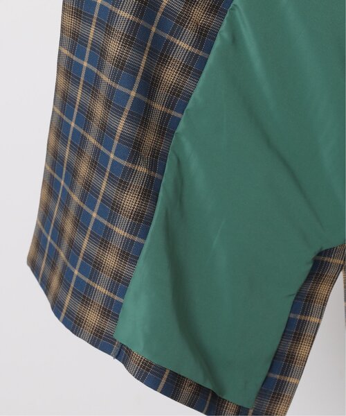 DOUBLE NAME（ダブルネーム）の「先染めチェックゆるテーパードジャケット（テーラードジャケット・レディース・グレイッシュベージュ/カーキ/ブルー・FREE）」の14枚目の写真