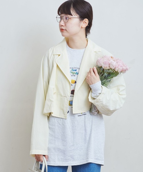 fig Ｌondon（フィグロンドン）の「●Nylon taffeta short trench（トレンチコート・レディース・ブラック/アイボリー・FREE）」の3枚目の写真