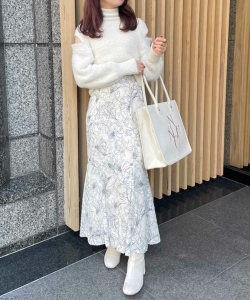 one after another NICE CLAUP(ワンアフターアナザーナイスクラップ)の「【A4サイズ収納可能】刺繍入りトリミングトートバッグ(トートバッグ・レディース・アイボリー/ブラック/ピンク・FREE)」の7枚目の写真