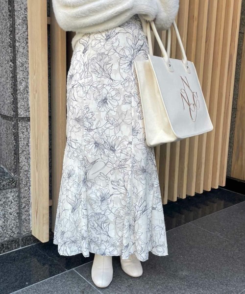 one after another NICE CLAUP(ワンアフターアナザーナイスクラップ)の「【A4サイズ収納可能】刺繍入りトリミングトートバッグ(トートバッグ・レディース・アイボリー/ブラック/ピンク・FREE)」の21枚目の写真