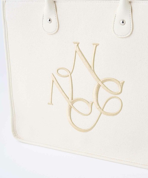one after another NICE CLAUP(ワンアフターアナザーナイスクラップ)の「【A4サイズ収納可能】刺繍入りトリミングトートバッグ(トートバッグ・レディース・アイボリー/ブラック/ピンク・FREE)」の11枚目の写真