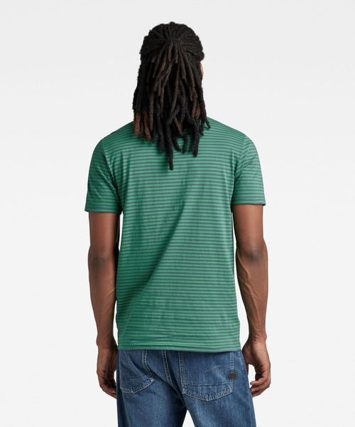 G-STAR（ジースター）の「STRIPE SLIM T-SHIRT/ポケT/ストライプ（Tシャツ/カットソー・メンズ・ストライプ/ブルー系その他/ホワイト×ブラック・LARGE/MEDIUM/SMALL/X-LARGE/X-SMALL）」の5枚目の写真