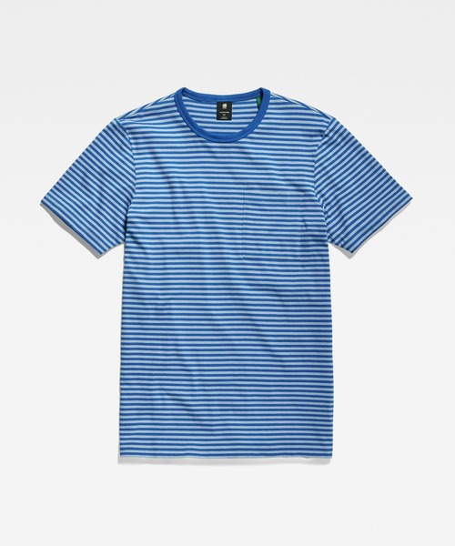 G-STAR（ジースター）の「STRIPE SLIM T-SHIRT/ポケT/ストライプ（Tシャツ/カットソー・メンズ・ストライプ/ブルー系その他/ホワイト×ブラック・LARGE/MEDIUM/SMALL/X-LARGE/X-SMALL）」の14枚目の写真
