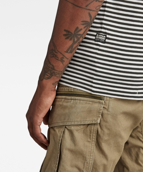 G-STAR（ジースター）の「STRIPE SLIM T-SHIRT/ポケT/ストライプ（Tシャツ/カットソー・メンズ・ストライプ/ブルー系その他/ホワイト×ブラック・LARGE/MEDIUM/SMALL/X-LARGE/X-SMALL）」の19枚目の写真