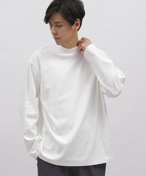 LAKOLE（ラコレ）の「スムースモックネックロングTシャツ / 181175（Tシャツ/カットソー・メンズ・ブラック/サンドグレー/ホワイト・MEDIUM/LARGE）」の2枚目の写真