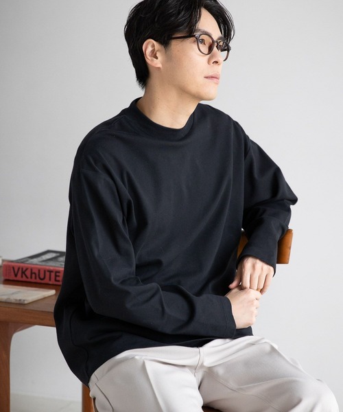 LAKOLE（ラコレ）の「スムースモックネックロングTシャツ / 181175（Tシャツ/カットソー・メンズ・ブラック/サンドグレー/ホワイト・MEDIUM/LARGE）」の18枚目の写真