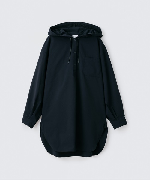 WILD THINGS（ワイルドシングス）の「【WILDTHINGS / ワイルドシングス】 SEERSUCKER SHIRTS PARKA（パーカー・レディース・ネイビー/グリーン系その他/ライトグレー・S/M）」の4枚目の写真