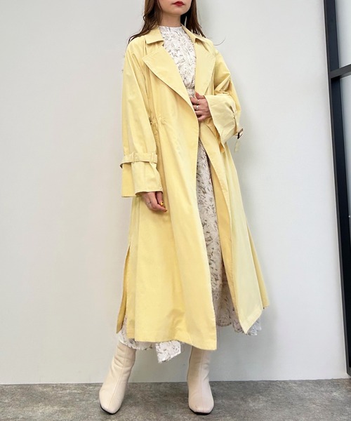 INGNI(イング)の「ウエストドロストゆるトレンチ(トレンチコート・レディース・ライトベージュ/ライトカーキ/イエロー・M)」の10枚目の写真