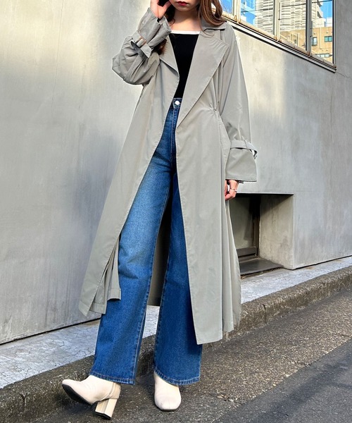 INGNI(イング)の「ウエストドロストゆるトレンチ(トレンチコート・レディース・ライトベージュ/ライトカーキ/イエロー・M)」の7枚目の写真