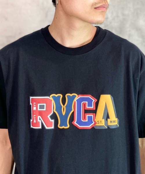 RVCA(ルーカ)の「RVCA/ルーカ ロゴプリントTシャツ ロゴT/クルーネックTシャツ ワンポイント BD041-230(Tシャツ/カットソー・メンズ・ホワイト×レッド/グリーン/ブラック×レッド・L/XL/M)」の10枚目の写真