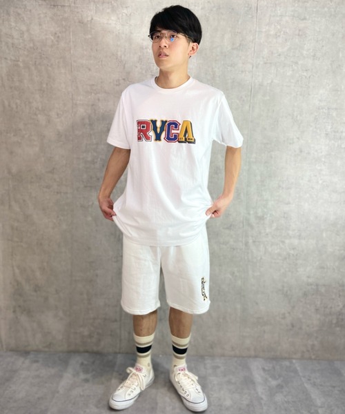 RVCA(ルーカ)の「RVCA/ルーカ ロゴプリントTシャツ ロゴT/クルーネックTシャツ ワンポイント BD041-230(Tシャツ/カットソー・メンズ・ホワイト×レッド/グリーン/ブラック×レッド・L/XL/M)」の7枚目の写真