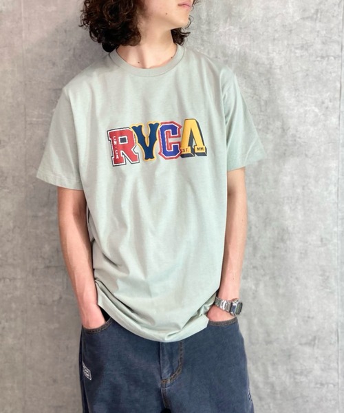 RVCA(ルーカ)の「RVCA/ルーカ ロゴプリントTシャツ ロゴT/クルーネックTシャツ ワンポイント BD041-230(Tシャツ/カットソー・メンズ・ホワイト×レッド/グリーン/ブラック×レッド・L/XL/M)」の14枚目の写真