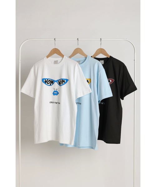 WoM（ワム）の「WOM FACE T SHIRT（Tシャツ/カットソー・レディース・ライトブルー/オフホワイト/スミクロ・SMALL/MEDIUM/LARGE）」の11枚目の写真