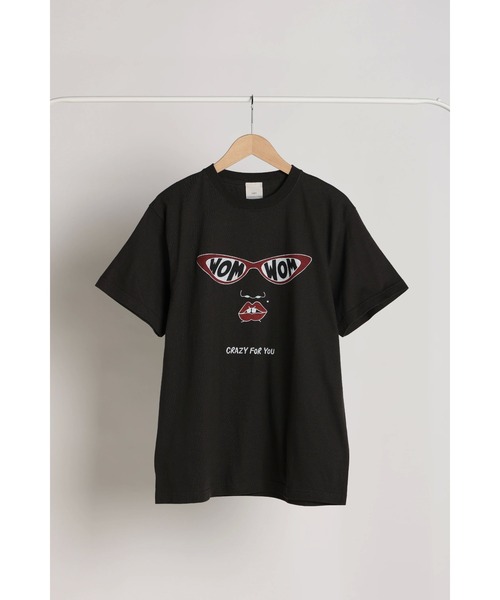 WoM（ワム）の「WOM FACE T SHIRT（Tシャツ/カットソー・レディース・ライトブルー/オフホワイト/スミクロ・SMALL/MEDIUM/LARGE）」の4枚目の写真
