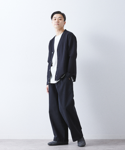 417 EDIFICE（フォーワンセブンエディフィス）の「FRENCH WORK DENIM PANTS / ワイドデニムパンツ（デニムパンツ・メンズ・ブラック/ブルー系その他・SMALL/MEDIUM/LARGE）」の3枚目の写真