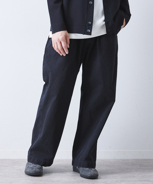 417 EDIFICE（フォーワンセブンエディフィス）の「FRENCH WORK DENIM PANTS / ワイドデニムパンツ（デニムパンツ・メンズ・ブラック/ブルー系その他・SMALL/MEDIUM/LARGE）」の7枚目の写真