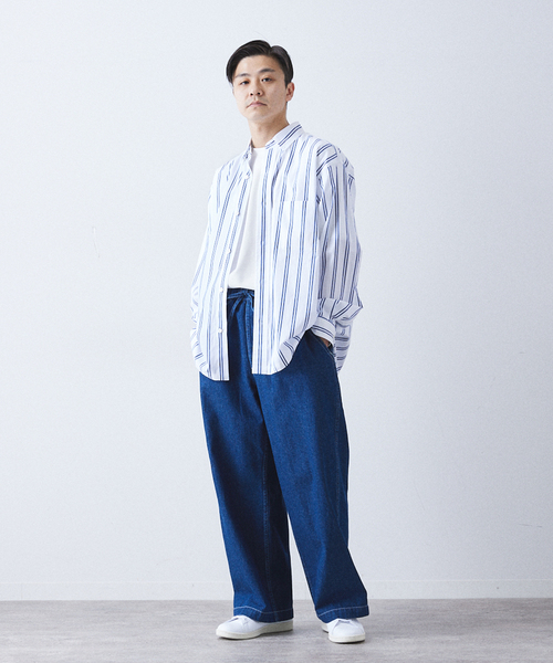 417 EDIFICE（フォーワンセブンエディフィス）の「FRENCH WORK DENIM PANTS / ワイドデニムパンツ（デニムパンツ・メンズ・ブラック/ブルー系その他・SMALL/MEDIUM/LARGE）」の11枚目の写真
