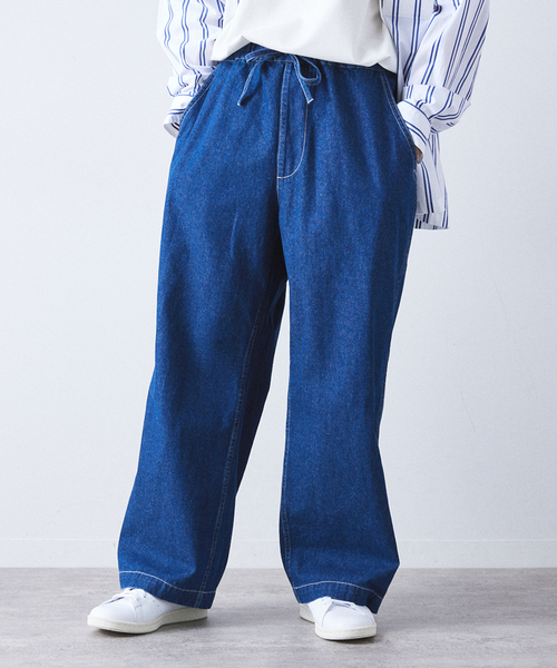 417 EDIFICE（フォーワンセブンエディフィス）の「FRENCH WORK DENIM PANTS / ワイドデニムパンツ（デニムパンツ・メンズ・ブラック/ブルー系その他・SMALL/MEDIUM/LARGE）」の15枚目の写真