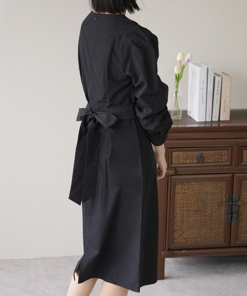 IAMUSE(アイアミューズ)の「バックリボンベルトワンピース S0356【IAMUSE】(ワンピース・レディース・オレンジ/ベージュ/ブラック・S/M/L)」の6枚目の写真