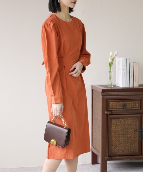 IAMUSE(アイアミューズ)の「バックリボンベルトワンピース S0356【IAMUSE】(ワンピース・レディース・オレンジ/ベージュ/ブラック・S/M/L)」の14枚目の写真