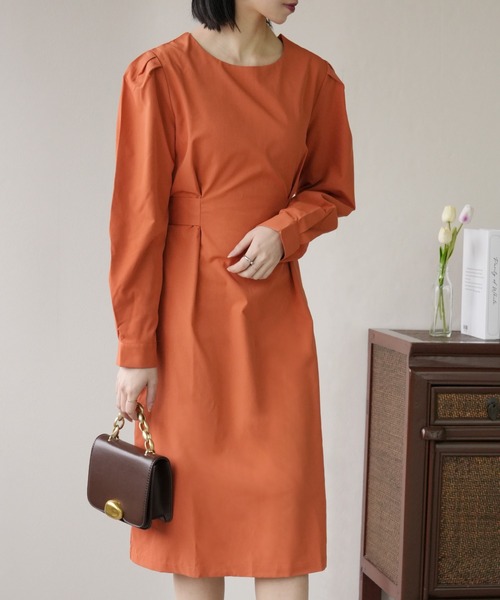 IAMUSE(アイアミューズ)の「バックリボンベルトワンピース S0356【IAMUSE】(ワンピース・レディース・オレンジ/ベージュ/ブラック・S/M/L)」の11枚目の写真