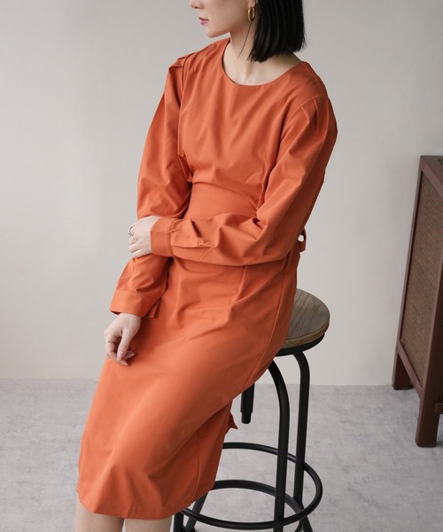 IAMUSE(アイアミューズ)の「バックリボンベルトワンピース S0356【IAMUSE】(ワンピース・レディース・オレンジ/ベージュ/ブラック・S/M/L)」の15枚目の写真