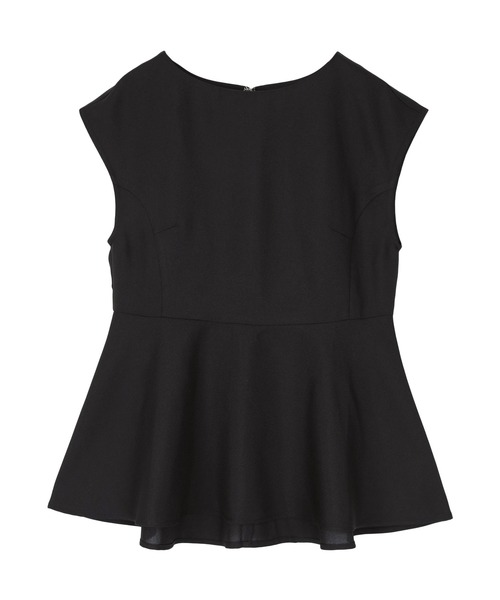 リネンライクフレンチスリーブペプラムトップス