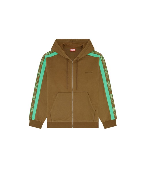 DIESEL(ディーゼル)の「メンズ ジップアップ スウエット DIESEL SPORT(パーカー・メンズ・カーキ/ブラック・LARGE/X-LARGE/MEDIUM/X-SMALL/SMALL/XXX-LARGE/XX-LARGE)」の6枚目の写真