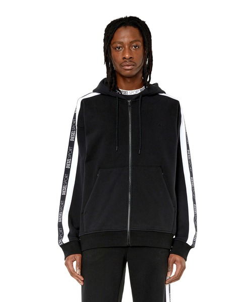 DIESEL(ディーゼル)の「メンズ ジップアップ スウエット DIESEL SPORT(パーカー・メンズ・カーキ/ブラック・LARGE/X-LARGE/MEDIUM/X-SMALL/SMALL/XXX-LARGE/XX-LARGE)」の5枚目の写真