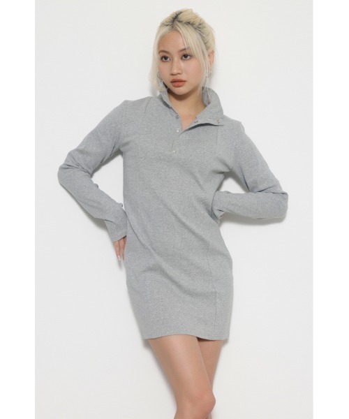 LAGUA GEM(ラグアジェム)の「RING BUTTON RIB OP ワンピース(ワンピース・レディース・ホワイト/杢グレー/ブラック・SMALL/MEDIUM)」の1枚目の写真