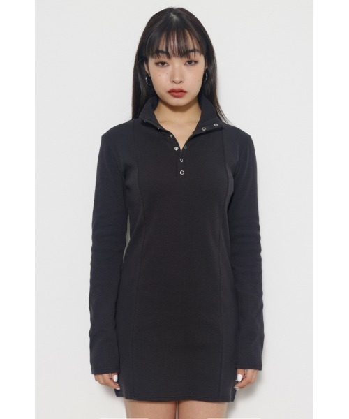 LAGUA GEM(ラグアジェム)の「RING BUTTON RIB OP ワンピース(ワンピース・レディース・ホワイト/杢グレー/ブラック・SMALL/MEDIUM)」の6枚目の写真