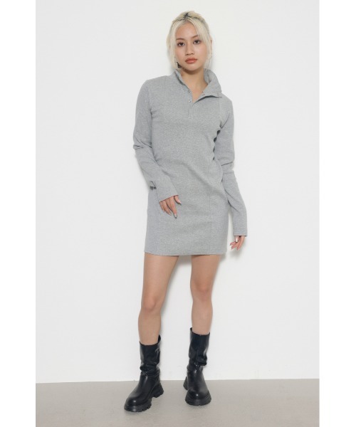 LAGUA GEM(ラグアジェム)の「RING BUTTON RIB OP ワンピース(ワンピース・レディース・ホワイト/杢グレー/ブラック・SMALL/MEDIUM)」の7枚目の写真