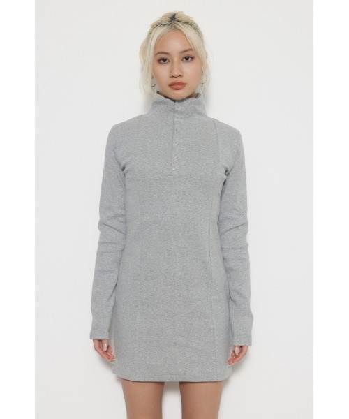 LAGUA GEM(ラグアジェム)の「RING BUTTON RIB OP ワンピース(ワンピース・レディース・ホワイト/杢グレー/ブラック・SMALL/MEDIUM)」の8枚目の写真