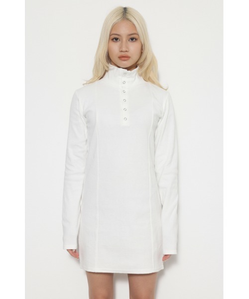 LAGUA GEM(ラグアジェム)の「RING BUTTON RIB OP ワンピース(ワンピース・レディース・ホワイト/杢グレー/ブラック・SMALL/MEDIUM)」の10枚目の写真