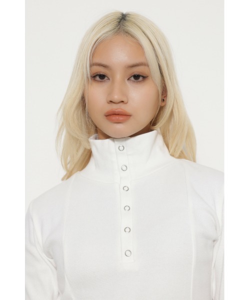 LAGUA GEM(ラグアジェム)の「RING BUTTON RIB OP ワンピース(ワンピース・レディース・ホワイト/杢グレー/ブラック・SMALL/MEDIUM)」の13枚目の写真