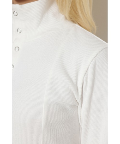 LAGUA GEM(ラグアジェム)の「RING BUTTON RIB OP ワンピース(ワンピース・レディース・ホワイト/杢グレー/ブラック・SMALL/MEDIUM)」の14枚目の写真