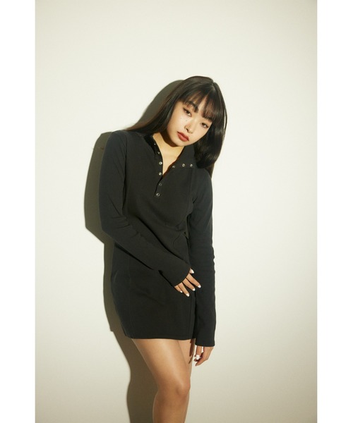 LAGUA GEM(ラグアジェム)の「RING BUTTON RIB OP ワンピース(ワンピース・レディース・ホワイト/杢グレー/ブラック・SMALL/MEDIUM)」の18枚目の写真