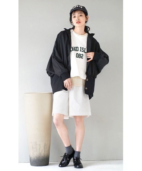 zootie(ズーティー)の「ヘビーウェイト チノ ショートパンツ(チノパンツ・レディース・アイボリー/ブラック/オリーブ/オフホワイト/ブラウン/ベージュ/ネイビー・フリー)」の8枚目の写真