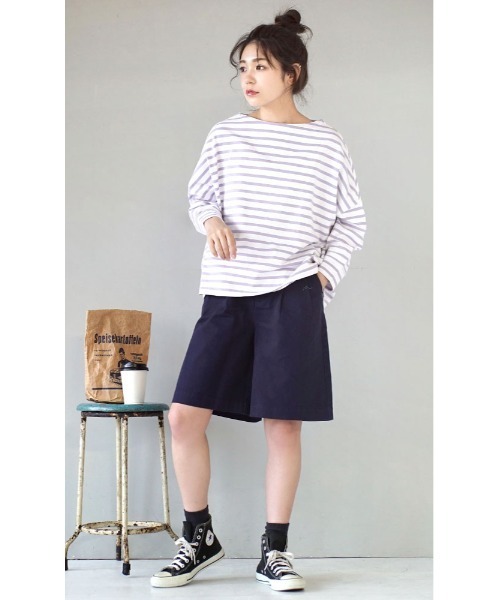 zootie(ズーティー)の「ヘビーウェイト チノ ショートパンツ(チノパンツ・レディース・アイボリー/ブラック/オリーブ/オフホワイト/ブラウン/ベージュ/ネイビー・フリー)」の18枚目の写真