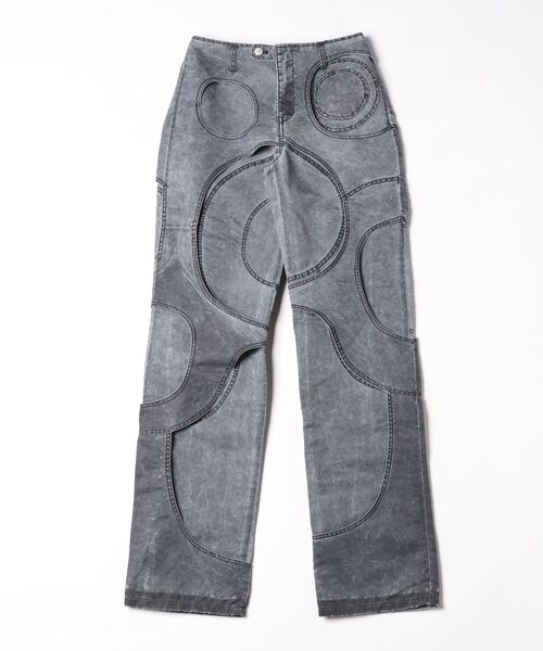 Cycle By Myob(サイクル バイ エムワイオービー)の「Cycle by myob/サイクルバイエムワイオービー/CIRCLE CUT-OUT PANTS WASHED(その他パンツ・レディース・ブラック・F)」の4枚目の写真