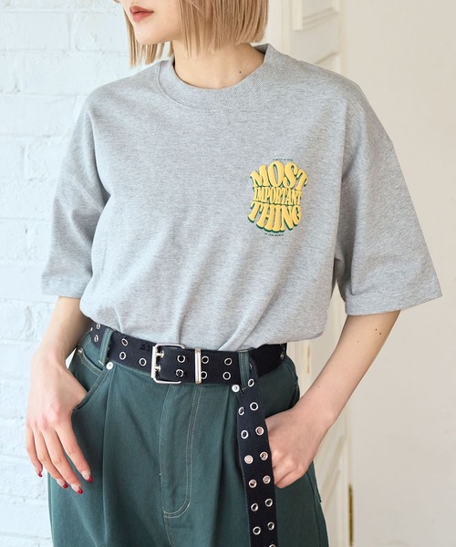 PBLIM（ページボーイリム）の「PAGEBOYLIM/プクプクロゴT（Tシャツ/カットソー・レディース・グレー/ブラック/オフホワイト・MEDIUM/LARGE）」の11枚目の写真