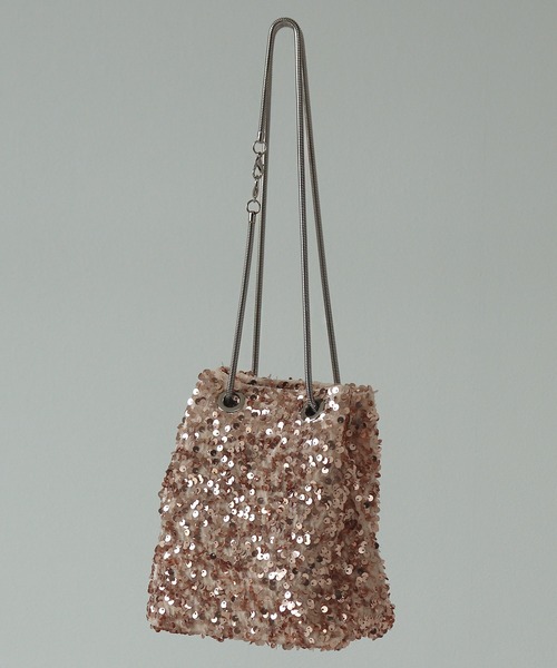 Kana（カナ）の「スパンコール ２way ショルダー 巾着 バック 結婚式 お呼ばれ オケージョン（ショルダーバッグ・レディース・ブラック/シルバー/ベージュ/ブラウン・フリー）」の3枚目の写真