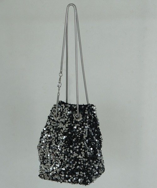 Kana（カナ）の「スパンコール ２way ショルダー 巾着 バック 結婚式 お呼ばれ オケージョン（ショルダーバッグ・レディース・ブラック/シルバー/ベージュ/ブラウン・フリー）」の4枚目の写真