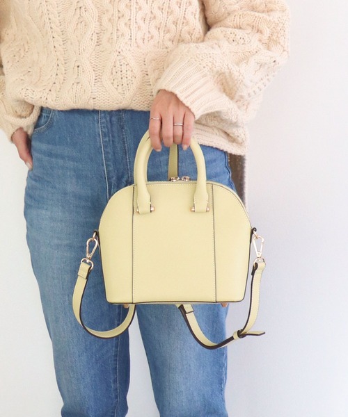 MIAN （ミアン）の「ラウンド2wayショルダーバッグ（ショルダーバッグ・レディース・ライトイエロー/マジェンタ/アイボリー/モカ/ブラック・FREE）」の5枚目の写真