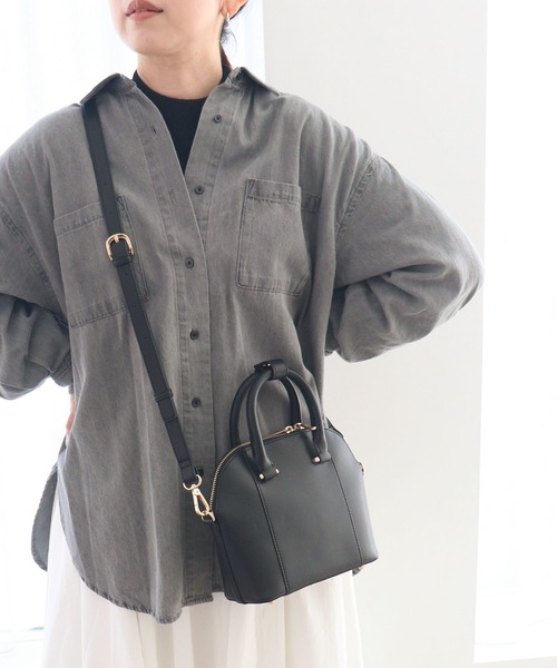 MIAN （ミアン）の「ラウンド2wayショルダーバッグ（ショルダーバッグ・レディース・ライトイエロー/マジェンタ/アイボリー/モカ/ブラック・FREE）」の3枚目の写真