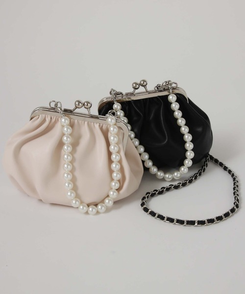 archives(アルシーヴ)の「3WAYパールポシェット(ショルダーバッグ・レディース・ブラック/アイボリー・FREE)」の6枚目の写真
