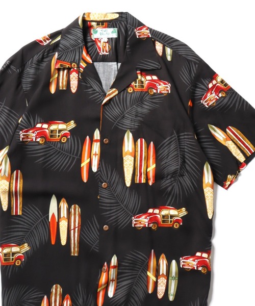 TWO PALMS（トゥーパームス）の「TWO PALMS/トゥーパームス S/S Hawaiian Shirt / Rayon WOODY(501R) シャツ（シャツ/ブラウス・メンズ・ブラック/ベージュ・L/M）」の2枚目の写真