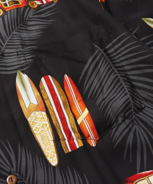 TWO PALMS（トゥーパームス）の「TWO PALMS/トゥーパームス S/S Hawaiian Shirt / Rayon WOODY(501R) シャツ（シャツ/ブラウス・メンズ・ブラック/ベージュ・L/M）」の7枚目の写真