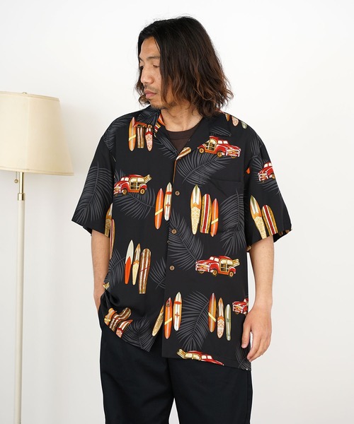 TWO PALMS（トゥーパームス）の「TWO PALMS/トゥーパームス S/S Hawaiian Shirt / Rayon WOODY(501R) シャツ（シャツ/ブラウス・メンズ・ブラック/ベージュ・L/M）」の12枚目の写真
